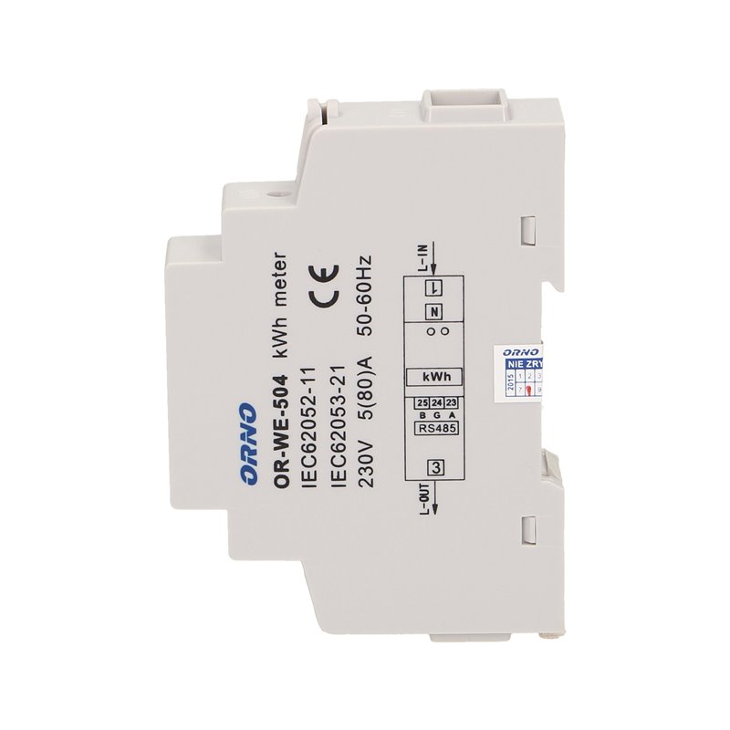 1-FAZOWY WSKAŹNIK ZUŻYCIA ENERGII ELEKTRYCZNEJ, 80A, PORT RS-485, 1 MODUŁ, DIN TH-35MM ORNO 1-FAZOWY WSKAŹNIK ZUŻYCIA ENERGII ELEKTRYCZNEJ, 80A, PORT RS-485, 1 MODUŁ, DIN TH-35MM ORNO