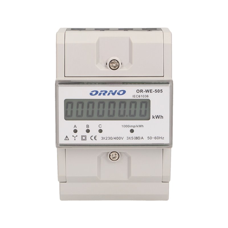 3-FAZOWY WSKAŹNIK ZUŻYCIA ENERGII ELEKTRYCZNEJ 80A ORNO 3-FAZOWY WSKAŹNIK ZUŻYCIA ENERGII ELEKTRYCZNEJ 80A ORNO