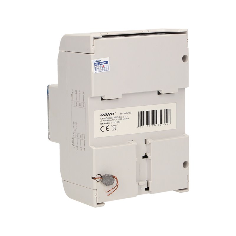 3-FAZOWY WSKAŹNIK ENERGII ELEKTRYCZNEJ, 120A, 5 MODUŁÓW, DIN TH-35MM, DODATKOWY PRZYCISK ORNO 3-FAZOWY WSKAŹNIK ENERGII ELEKTRYCZNEJ, 120A, 5 MODUŁÓW, DIN TH-35MM, DODATKOWY PRZYCISK ORNO
