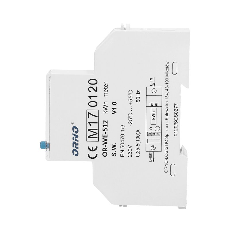1-FAZOWY LICZNIK ENERGII ELEKTRYCZNEJ, 100A, MID, 1 MODUŁ, DIN TH-35MM ORNO 1-FAZOWY LICZNIK ENERGII ELEKTRYCZNEJ, 100A, MID, 1 MODUŁ, DIN TH-35MM ORNO