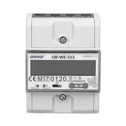 3-FAZOWY LICZNIK ENERGII ELEKTRYCZNEJ, 80A, MID, 4,5 MODUŁY, DIN TH-35MM ORNO 3-FAZOWY LICZNIK ENERGII ELEKTRYCZNEJ, 80A, MID, 4,5 MODUŁY, DIN TH-35MM ORNO