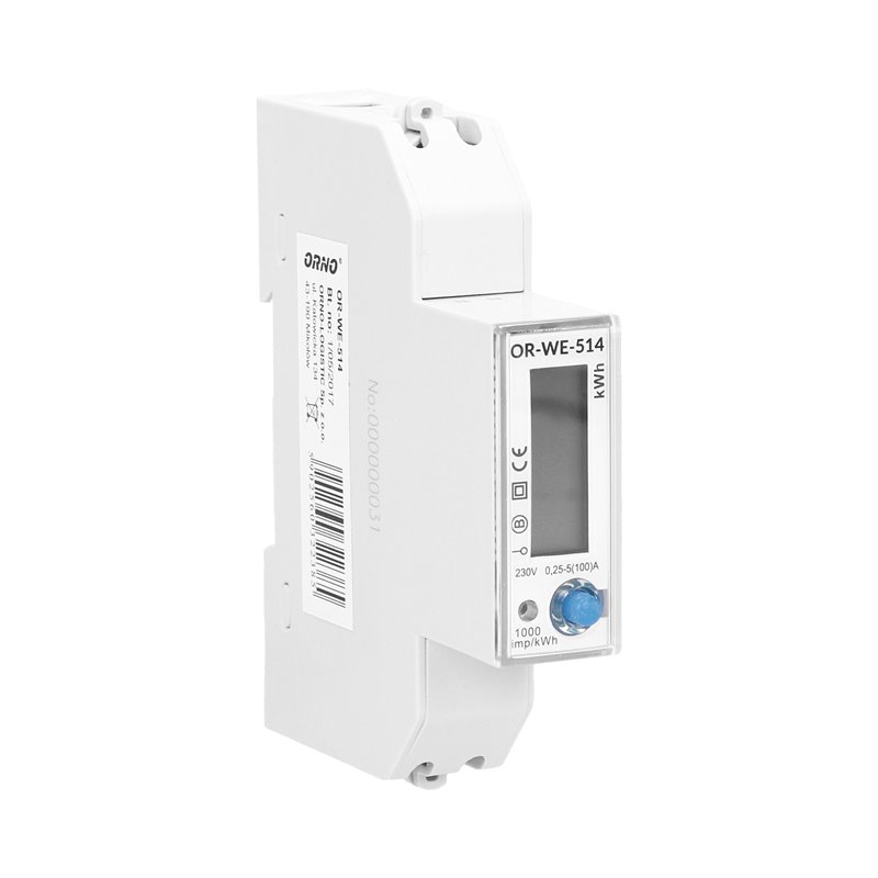 1-FAZOWY LICZNIK ENERGII ELEKTRYCZNEJ, 100A, PORT RS-485, MID, 1 MODUŁ, DIN TH-35MM ORNO 1-FAZOWY LICZNIK ENERGII ELEKTRYCZNEJ, 100A, PORT RS-485, MID, 1 MODUŁ, DIN TH-35MM ORNO