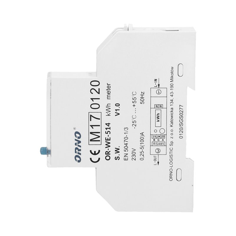 1-FAZOWY LICZNIK ENERGII ELEKTRYCZNEJ, 100A, PORT RS-485, MID, 1 MODUŁ, DIN TH-35MM ORNO 1-FAZOWY LICZNIK ENERGII ELEKTRYCZNEJ, 100A, PORT RS-485, MID, 1 MODUŁ, DIN TH-35MM ORNO