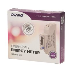 1-FAZOWY LICZNIK ENERGII ELEKTRYCZNEJ 100A, WIELOTARYFOWY, PORT RS-485, MID, 1 MODUŁ, DIN TH-35MM ORNO 1-FAZOWY LICZNIK ENERGII ELEKTRYCZNEJ 100A, WIELOTARYFOWY, PORT RS-485, MID, 1 MODUŁ, DIN TH-35MM ORNO