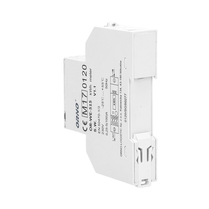 1-FAZOWY LICZNIK ENERGII ELEKTRYCZNEJ 100A, WIELOTARYFOWY, PORT RS-485, MID, 1 MODUŁ, DIN TH-35MM ORNO 1-FAZOWY LICZNIK ENERGII ELEKTRYCZNEJ 100A, WIELOTARYFOWY, PORT RS-485, MID, 1 MODUŁ, DIN TH-35MM ORNO
