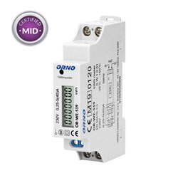 1-FAZOWY LICZNIK ENERGII ELEKTRYCZNEJ, 40A, MID, WYJŚCIE IMPULSOWE, 1 MODUŁ, DIN TH-35MM ORNO 1-FAZOWY LICZNIK ENERGII ELEKTRYCZNEJ, 40A, MID, WYJŚCIE IMPULSOWE, 1 MODUŁ, DIN TH-35MM ORNO