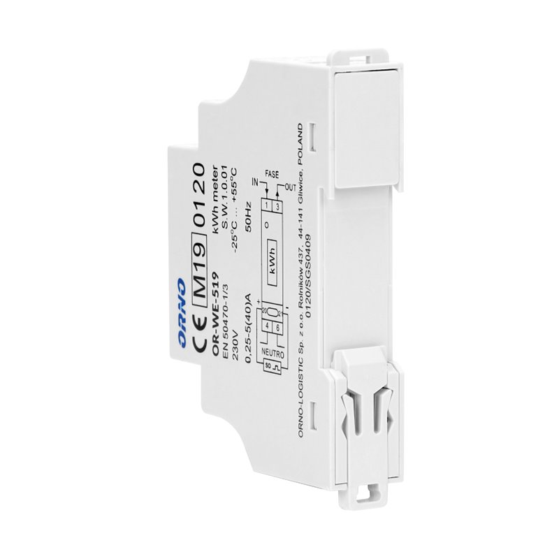 1-FAZOWY LICZNIK ENERGII ELEKTRYCZNEJ, 40A, MID, WYJŚCIE IMPULSOWE, 1 MODUŁ, DIN TH-35MM ORNO 1-FAZOWY LICZNIK ENERGII ELEKTRYCZNEJ, 40A, MID, WYJŚCIE IMPULSOWE, 1 MODUŁ, DIN TH-35MM ORNO
