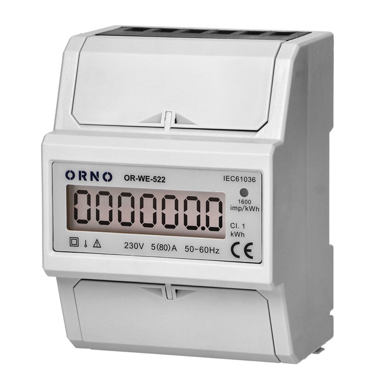 1-FAZOWY WSKAŹNIK ZUŻYCIA ENERGII ELEKTRYCZNEJ, 80A, 3 MODUŁY, DIN TH-35MM ORNO 1-FAZOWY WSKAŹNIK ZUŻYCIA ENERGII ELEKTRYCZNEJ, 80A, 3 MODUŁY, DIN TH-35MM ORNO