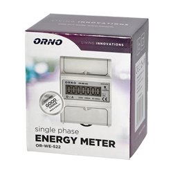 1-FAZOWY WSKAŹNIK ZUŻYCIA ENERGII ELEKTRYCZNEJ, 80A, 3 MODUŁY, DIN TH-35MM ORNO 1-FAZOWY WSKAŹNIK ZUŻYCIA ENERGII ELEKTRYCZNEJ, 80A, 3 MODUŁY, DIN TH-35MM ORNO