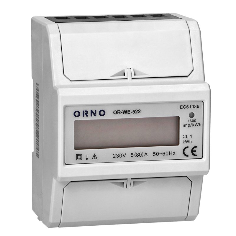 1-FAZOWY WSKAŹNIK ZUŻYCIA ENERGII ELEKTRYCZNEJ, 80A, 3 MODUŁY, DIN TH-35MM ORNO 1-FAZOWY WSKAŹNIK ZUŻYCIA ENERGII ELEKTRYCZNEJ, 80A, 3 MODUŁY, DIN TH-35MM ORNO