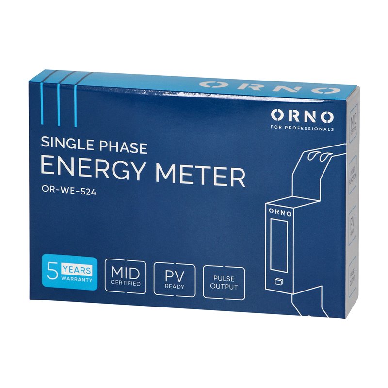 1-FAZOWY LICZNIK ENERGII ELEKTRYCZNEJ, 100A, MID, 1 MODUŁ, DIN TH-35MM, PV ORNO 1-FAZOWY LICZNIK ENERGII ELEKTRYCZNEJ, 100A, MID, 1 MODUŁ, DIN TH-35MM, PV ORNO