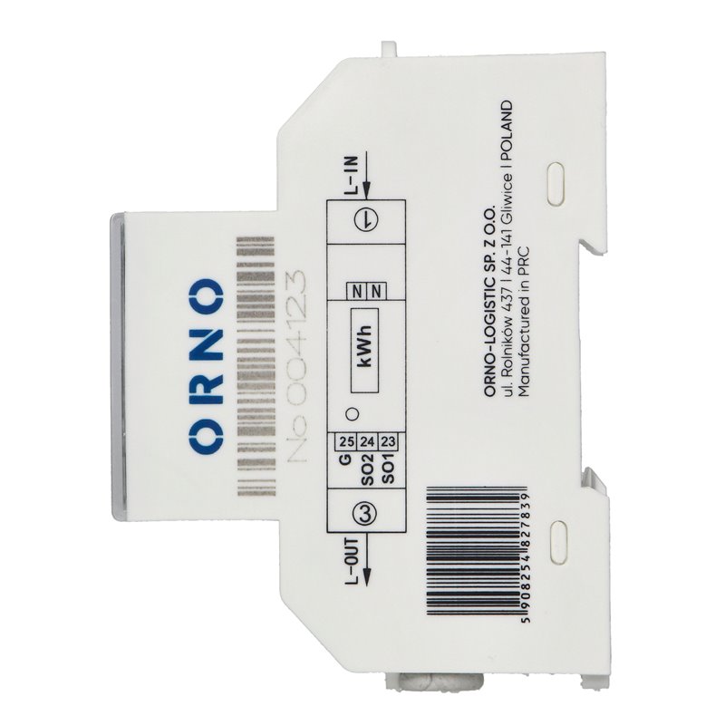 1-FAZOWY LICZNIK ENERGII ELEKTRYCZNEJ, 100A, MID, 1 MODUŁ, DIN TH-35MM, PV ORNO 1-FAZOWY LICZNIK ENERGII ELEKTRYCZNEJ, 100A, MID, 1 MODUŁ, DIN TH-35MM, PV ORNO