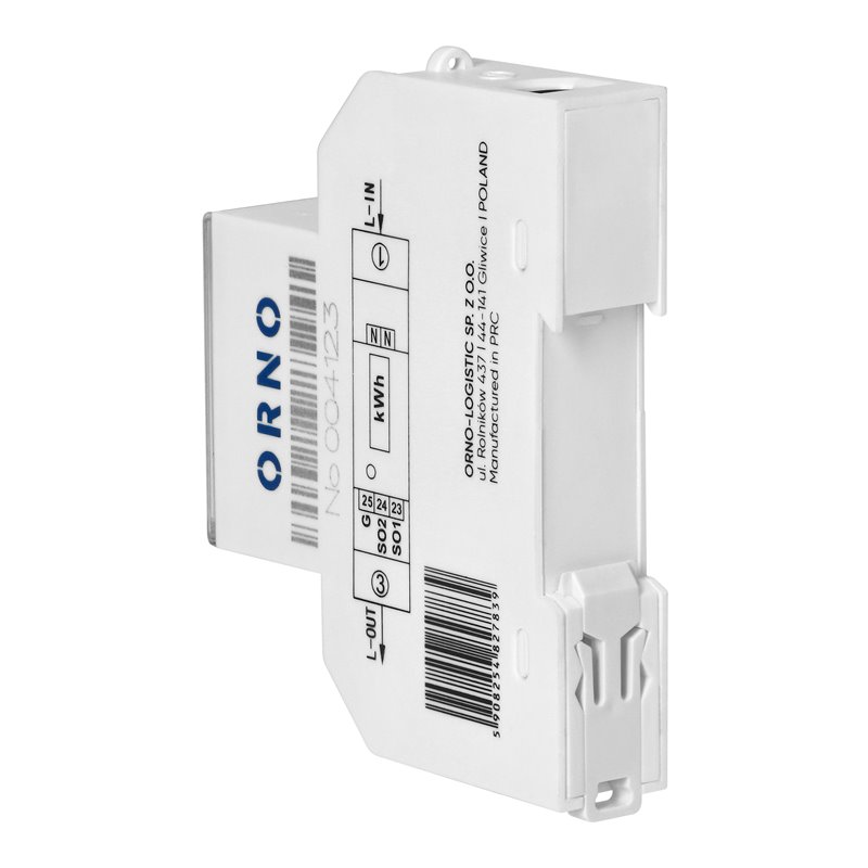 1-FAZOWY LICZNIK ENERGII ELEKTRYCZNEJ, 100A, MID, 1 MODUŁ, DIN TH-35MM, PV ORNO 1-FAZOWY LICZNIK ENERGII ELEKTRYCZNEJ, 100A, MID, 1 MODUŁ, DIN TH-35MM, PV ORNO