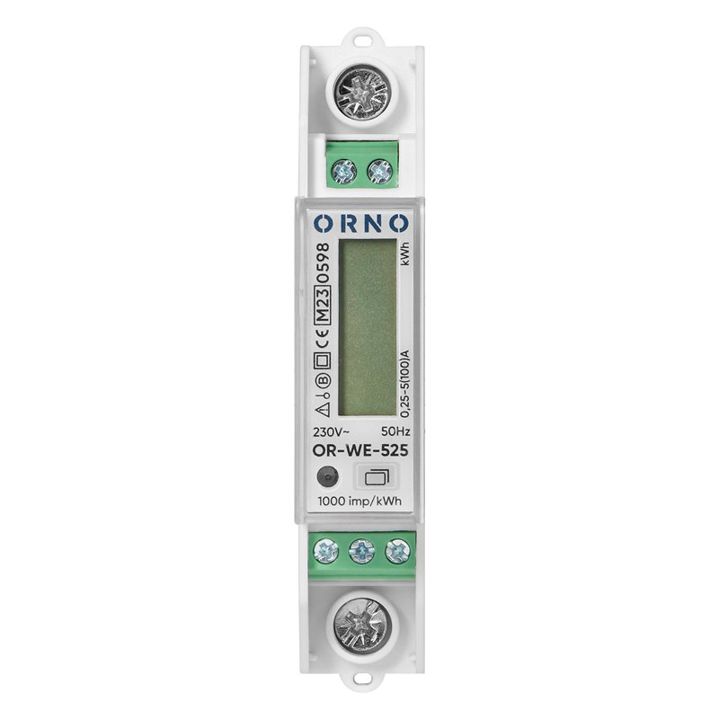 1-FAZOWY LICZNIK ENERGII ELEKTRYCZNEJ, 100A, PORT RS-485, MID, 1 MODUŁ, DIN TH-35MM, PV ORNO 1-FAZOWY LICZNIK ENERGII ELEKTRYCZNEJ, 100A, PORT RS-485, MID, 1 MODUŁ, DIN TH-35MM, PV ORNO