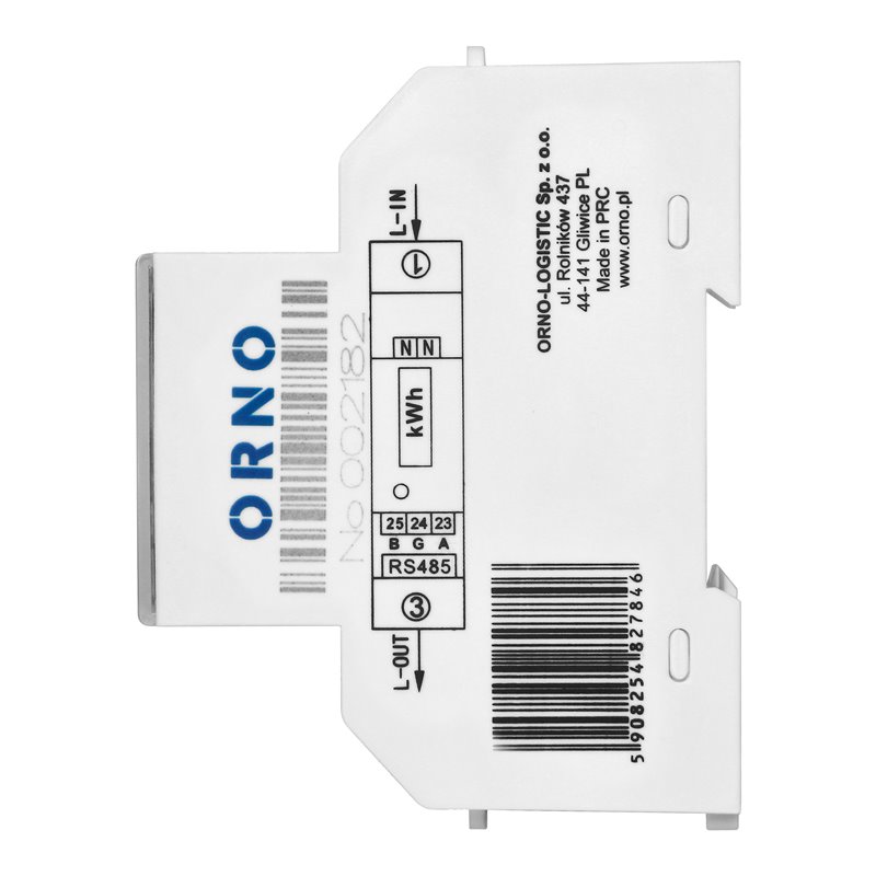 1-FAZOWY LICZNIK ENERGII ELEKTRYCZNEJ, 100A, PORT RS-485, MID, 1 MODUŁ, DIN TH-35MM, PV ORNO 1-FAZOWY LICZNIK ENERGII ELEKTRYCZNEJ, 100A, PORT RS-485, MID, 1 MODUŁ, DIN TH-35MM, PV ORNO
