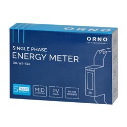 1-FAZOWY LICZNIK ENERGII ELEKTRYCZNEJ 100A, WIELOTARYFOWY, PORT RS-485, MID, 1 MODUŁ, DIN TH-35MM, PV ORNO 1-FAZOWY LICZNIK ENERGII ELEKTRYCZNEJ 100A, WIELOTARYFOWY, PORT RS-485, MID, 1 MODUŁ, DIN TH-35MM, PV ORNO