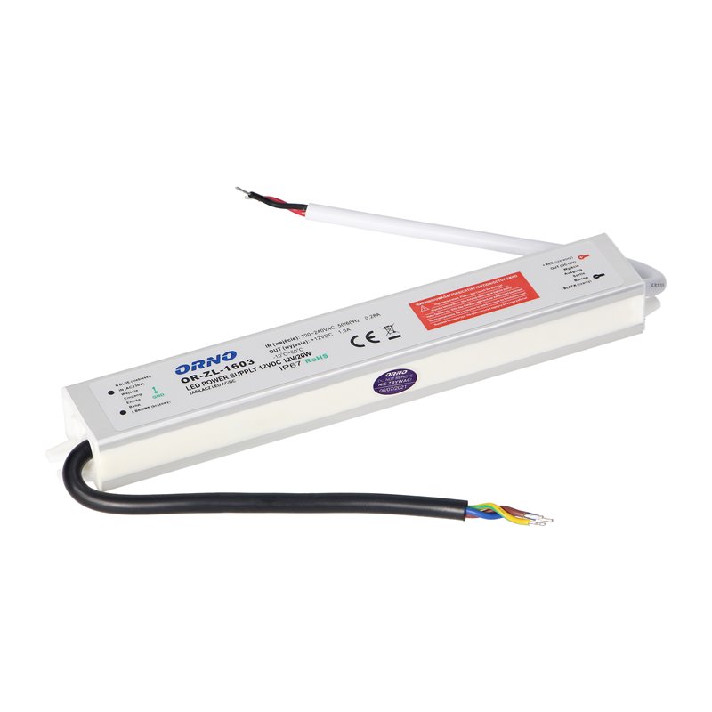 ZASILACZ DO LED 12VDC 20W, IP67 ORNO ZASILACZ DO LED 12VDC 20W, IP67 ORNO