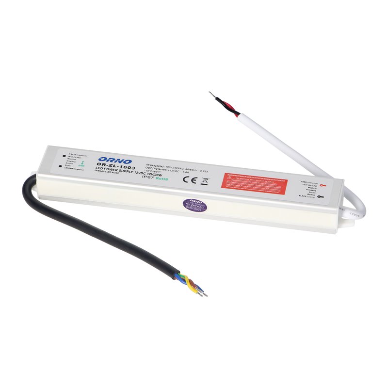 ZASILACZ DO LED 12VDC 20W, IP67 ORNO ZASILACZ DO LED 12VDC 20W, IP67 ORNO