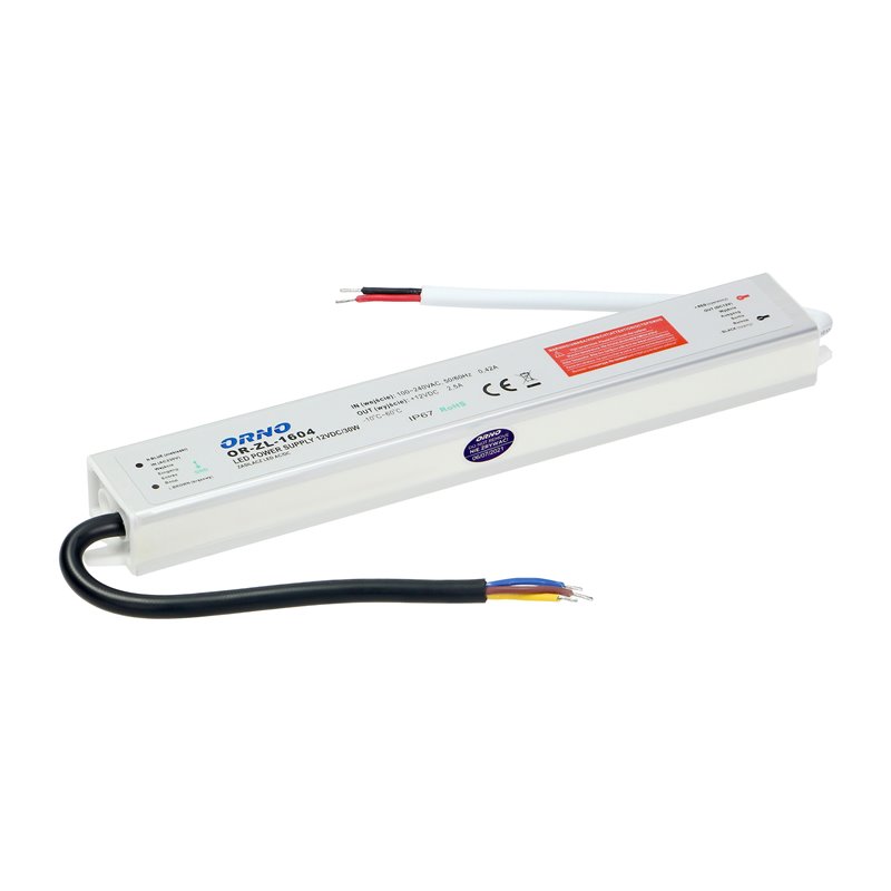 ZASILACZ DO LED 12VDC 30W, IP67 ORNO ZASILACZ DO LED 12VDC 30W, IP67 ORNO