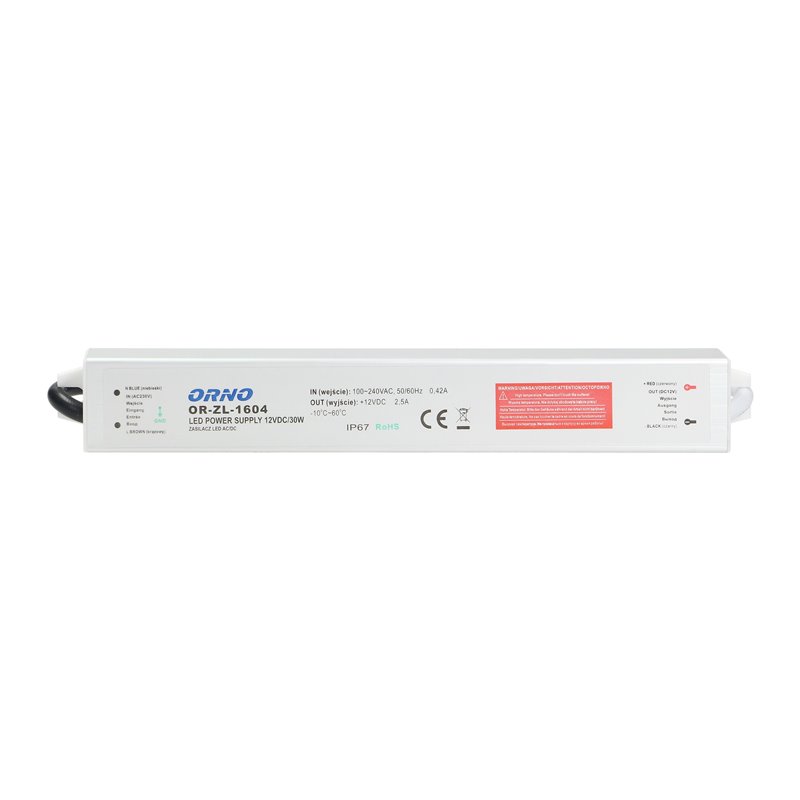 ZASILACZ DO LED 12VDC 30W, IP67 ORNO ZASILACZ DO LED 12VDC 30W, IP67 ORNO