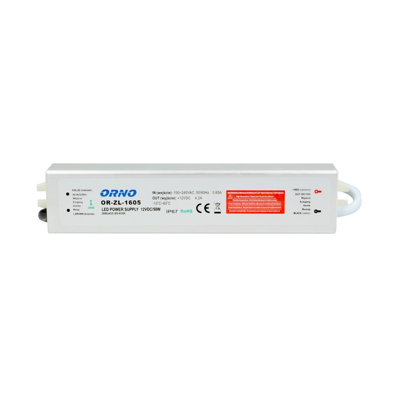 ZASILACZ DO LED 12VDC 50W, IP67 ORNO ZASILACZ DO LED 12VDC 50W, IP67 ORNO