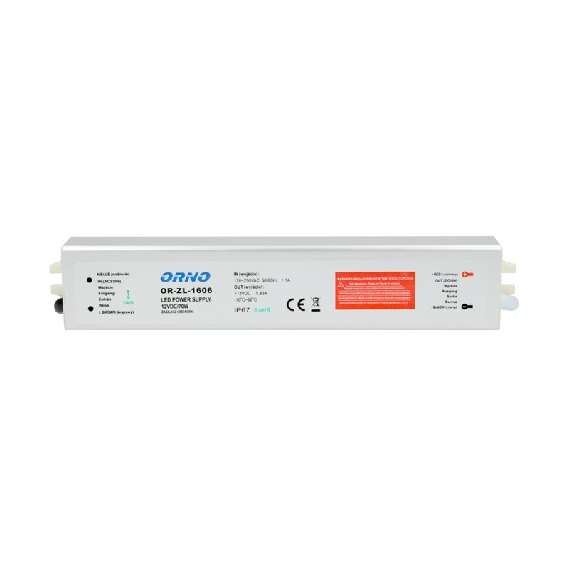 ZASILACZ DO LED 12VDC 70W, IP67 ORNO ZASILACZ DO LED 12VDC 70W, IP67 ORNO