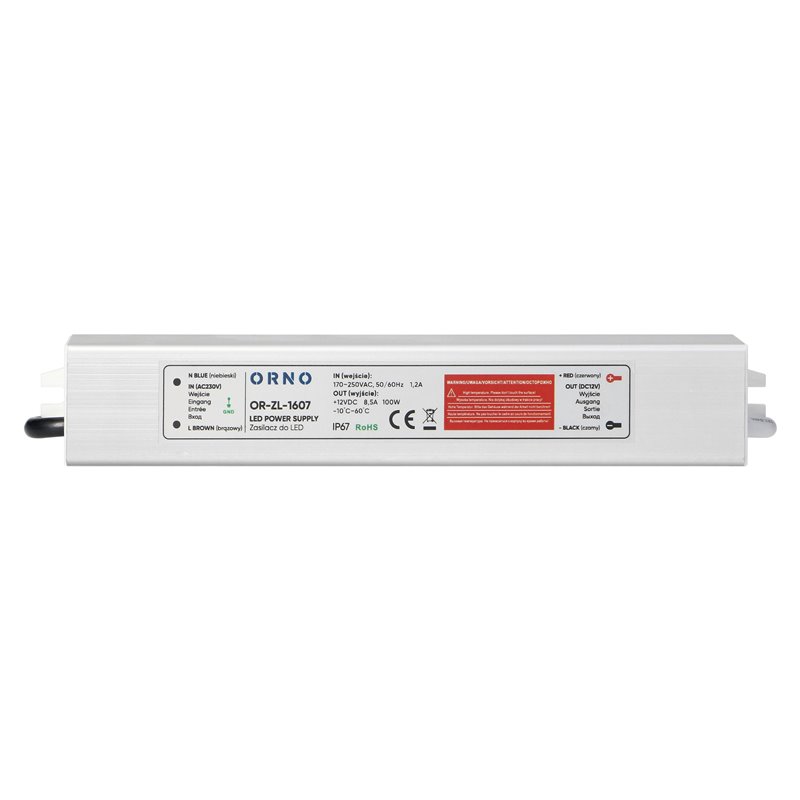 ZASILACZ DO LED 12VDC 100W, IP67 ORNO ZASILACZ DO LED 12VDC 100W, IP67 ORNO