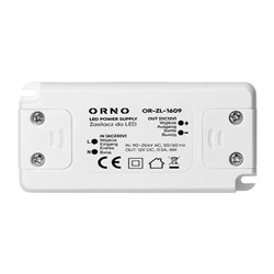 ZASILACZ DO LED 12VDC 6W, IP20 ORNO ZASILACZ DO LED 12VDC 6W, IP20 ORNO