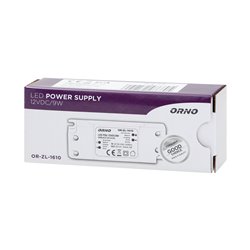 ZASILACZ DO LED 12VDC 9W, IP20 ORNO ZASILACZ DO LED 12VDC 9W, IP20 ORNO