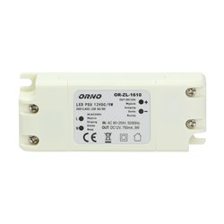 ZASILACZ DO LED 12VDC 9W, IP20 ORNO ZASILACZ DO LED 12VDC 9W, IP20 ORNO