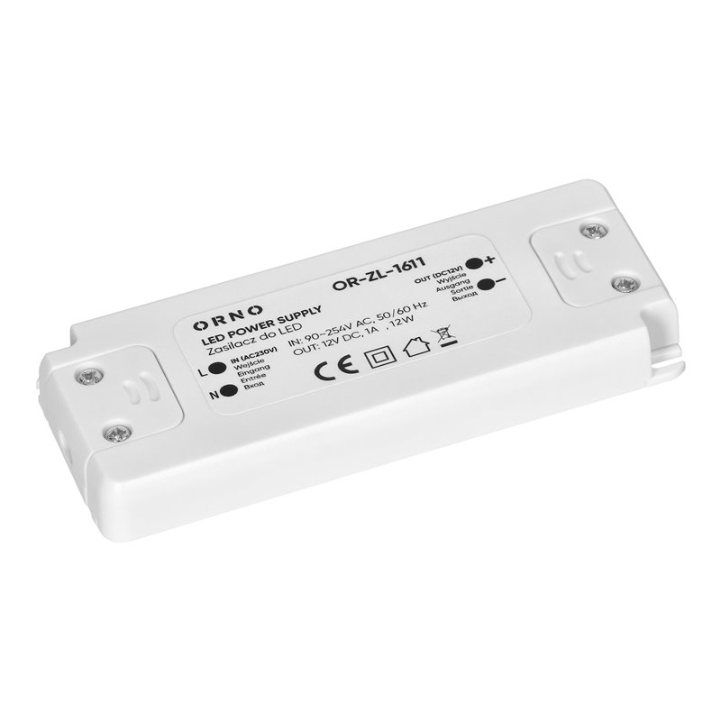 ZASILACZ DO LED 12VDC 12W, IP20 ORNO ZASILACZ DO LED 12VDC 12W, IP20 ORNO