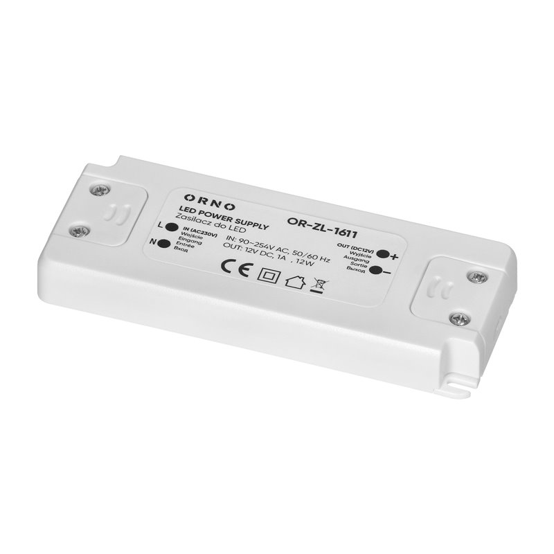 ZASILACZ DO LED 12VDC 12W, IP20 ORNO ZASILACZ DO LED 12VDC 12W, IP20 ORNO