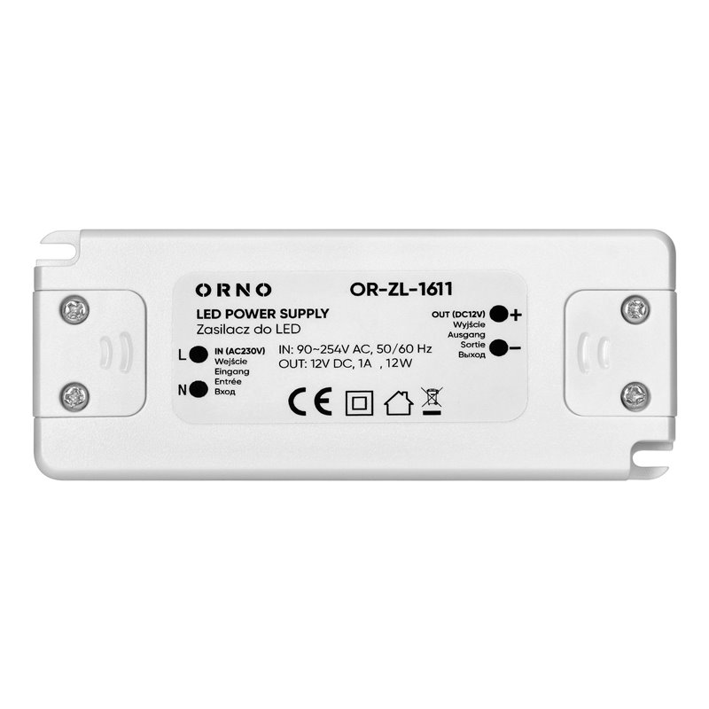 ZASILACZ DO LED 12VDC 12W, IP20 ORNO ZASILACZ DO LED 12VDC 12W, IP20 ORNO