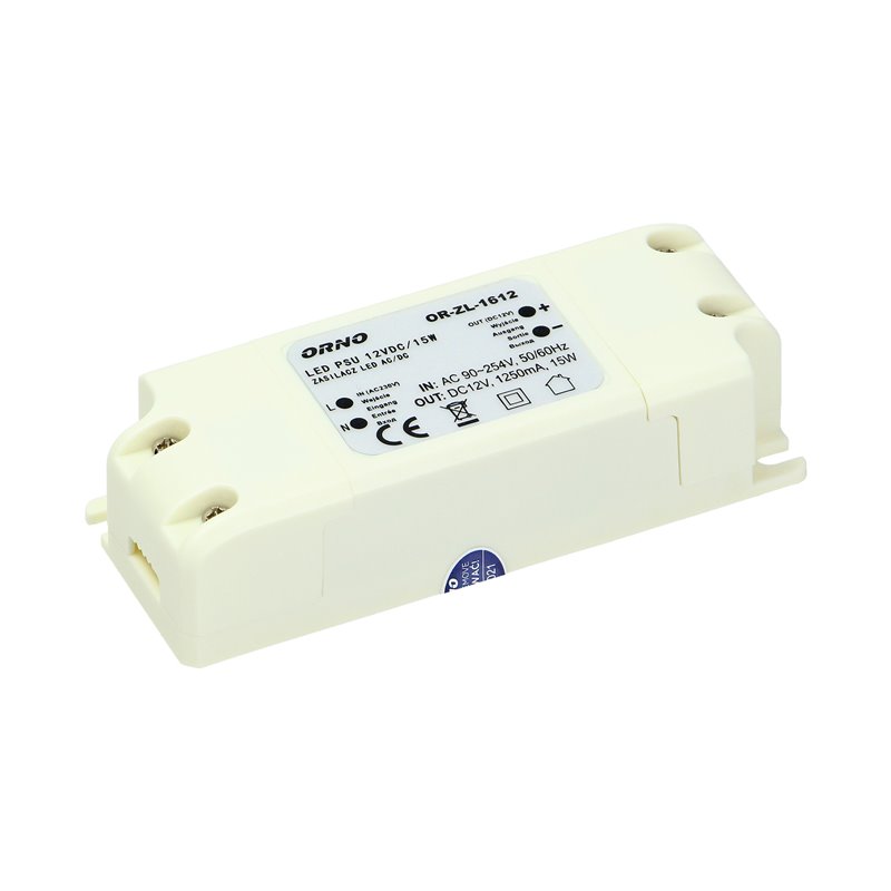 ZASILACZ DO LED 12VDC 15W, IP20 ORNO ZASILACZ DO LED 12VDC 15W, IP20 ORNO