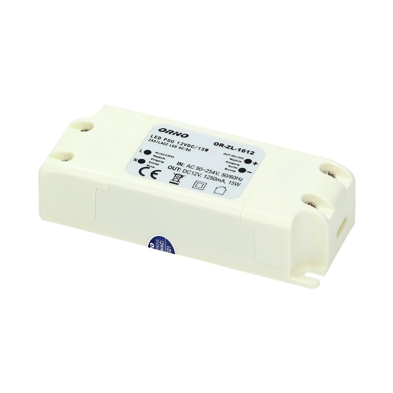 ZASILACZ DO LED 12VDC 15W, IP20 ORNO ZASILACZ DO LED 12VDC 15W, IP20 ORNO