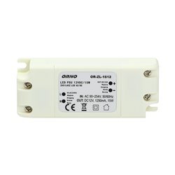 ZASILACZ DO LED 12VDC 15W, IP20 ORNO ZASILACZ DO LED 12VDC 15W, IP20 ORNO