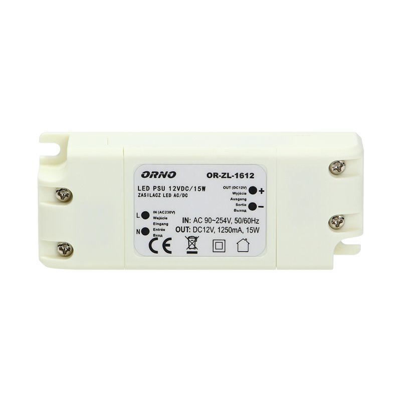 ZASILACZ DO LED 12VDC 15W, IP20 ORNO ZASILACZ DO LED 12VDC 15W, IP20 ORNO