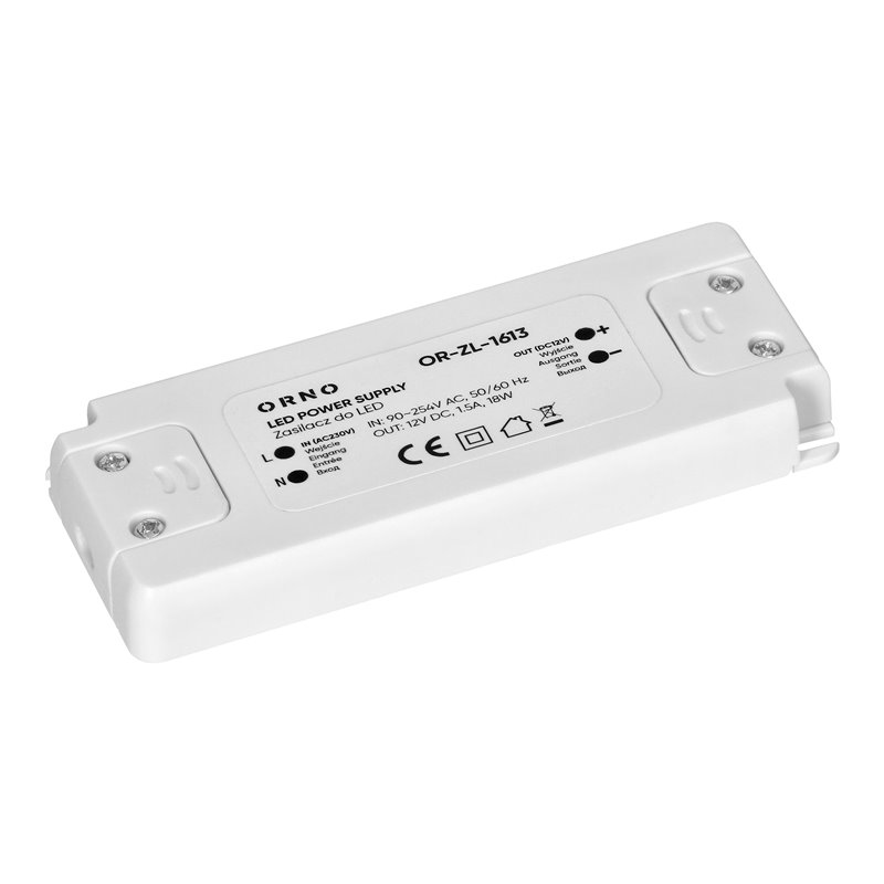 ZASILACZ DO LED 12VDC 18W, IP20 ORNO ZASILACZ DO LED 12VDC 18W, IP20 ORNO