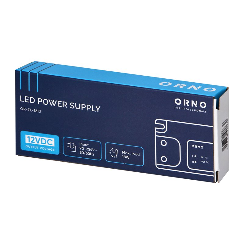 ZASILACZ DO LED 12VDC 18W, IP20 ORNO ZASILACZ DO LED 12VDC 18W, IP20 ORNO