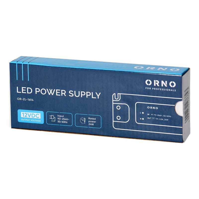 ZASILACZ DO LED 12VDC 24W, IP20 ORNO ZASILACZ DO LED 12VDC 24W, IP20 ORNO