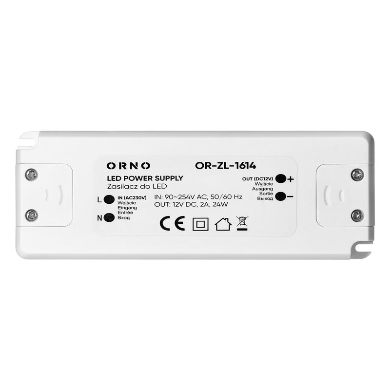 ZASILACZ DO LED 12VDC 24W, IP20 ORNO ZASILACZ DO LED 12VDC 24W, IP20 ORNO