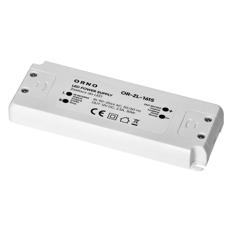 ZASILACZ DO LED 12VDC 30W, IP20 ORNO ZASILACZ DO LED 12VDC 30W, IP20 ORNO