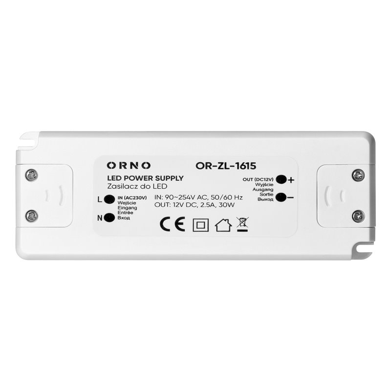 ZASILACZ DO LED 12VDC 30W, IP20 ORNO ZASILACZ DO LED 12VDC 30W, IP20 ORNO