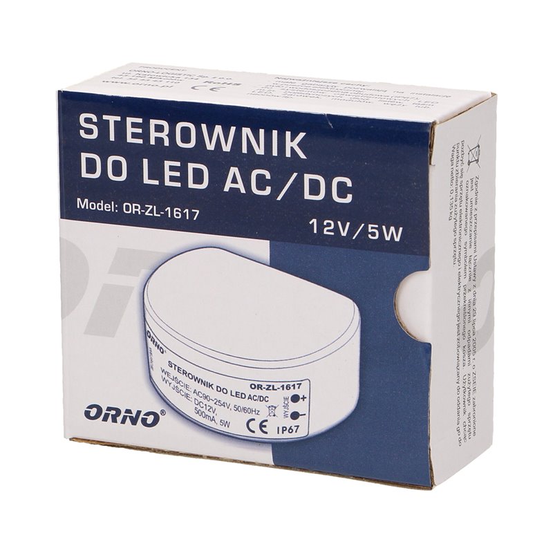 ZASILACZ DO LED DO PUSZKI 12VDC 5W, IP67 ORNO ZASILACZ DO LED DO PUSZKI 12VDC 5W, IP67 ORNO