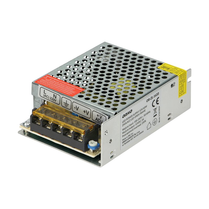 ZASILACZ OPEN FRAME 12VDC 60W, IP20 ORNO