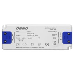ZASILACZ PŁASKI DO LED 12VDC 30W, IP20, WYSOKOŚĆ 18MM ORNO ZASILACZ PŁASKI DO LED 12VDC 30W, IP20, WYSOKOŚĆ 18MM ORNO