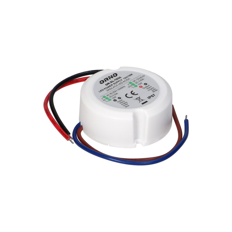 ZASILACZ DO LED DO PUSZKI 12VDC 10W, IP67 ORNO ZASILACZ DO LED DO PUSZKI 12VDC 10W, IP67 ORNO