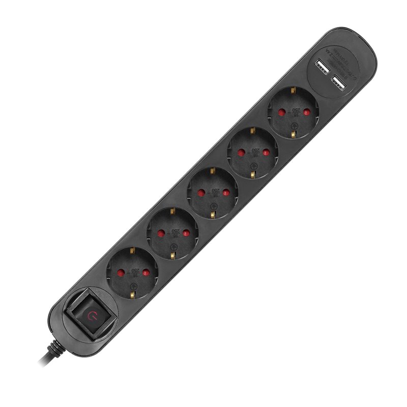 LISTWA PRZECIWPRZEPIĘCIOWA, 5 GNIAZD 2P+Z (SCHUKO), KABEL 3X1,5MM2, DŁUGOŚĆ 1,5M, Z WYŁĄCZNIKIEM PODŚWIETLANYM DWUTOROWYM, 16A, LISTWA PRZECIWPRZEPIĘCIOWA, 5 GNIAZD 2P+Z (SCHUKO), KABEL 3X1,5MM2, DŁUGOŚĆ 1,5M, Z WYŁĄCZNIKIEM PODŚWIETLANYM DWUTOROWYM, 16A,