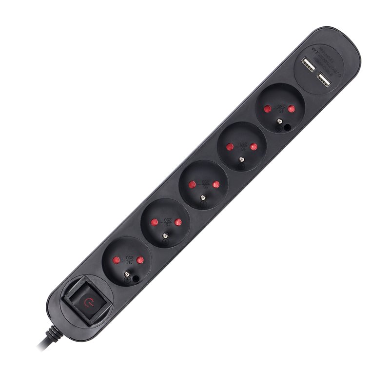 LISTWA PRZECIWPRZEPIĘCIOWA, 5 GNIAZD 2P+Z (FRENCH), KABEL 3X1,5MM2, DŁUGOŚĆ 1,5M, Z WYŁĄCZNIKIEM PODŚWIETLANYM DWUTOROWYM, 16A, LISTWA PRZECIWPRZEPIĘCIOWA, 5 GNIAZD 2P+Z (FRENCH), KABEL 3X1,5MM2, DŁUGOŚĆ 1,5M, Z WYŁĄCZNIKIEM PODŚWIETLANYM DWUTOROWYM, 16A,