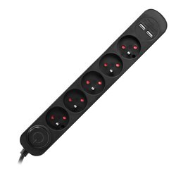 LISTWA PRZECIWPRZEPIĘCIOWA, 5 GNIAZD 2P+Z, KABEL 1,5M, Z PRZYCISKIEM PODŚWIETLANYM DWUTOROWYM, OCHRONNIKIEM PRZECIWPRZEPIĘCIOWYM LISTWA PRZECIWPRZEPIĘCIOWA, 5 GNIAZD 2P+Z, KABEL 1,5M, Z PRZYCISKIEM PODŚWIETLANYM DWUTOROWYM, OCHRONNIKIEM PRZECIWPRZEPIĘCIOWYM